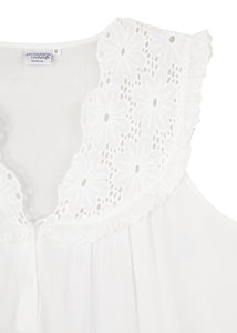 Eloise Nightgown with Eyelet Lace Bodice & Hem