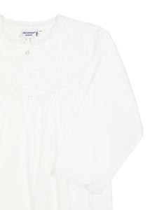 Sophia Long Sleeve White Cotton Dress for Girls