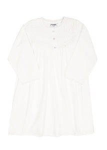 Sophia Long Sleeve White Cotton Dress for Girls