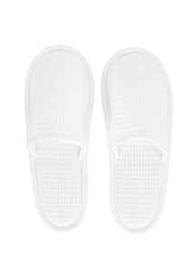 White Waffle Weave Slippers