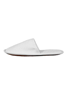 White Waffle Weave Slippers