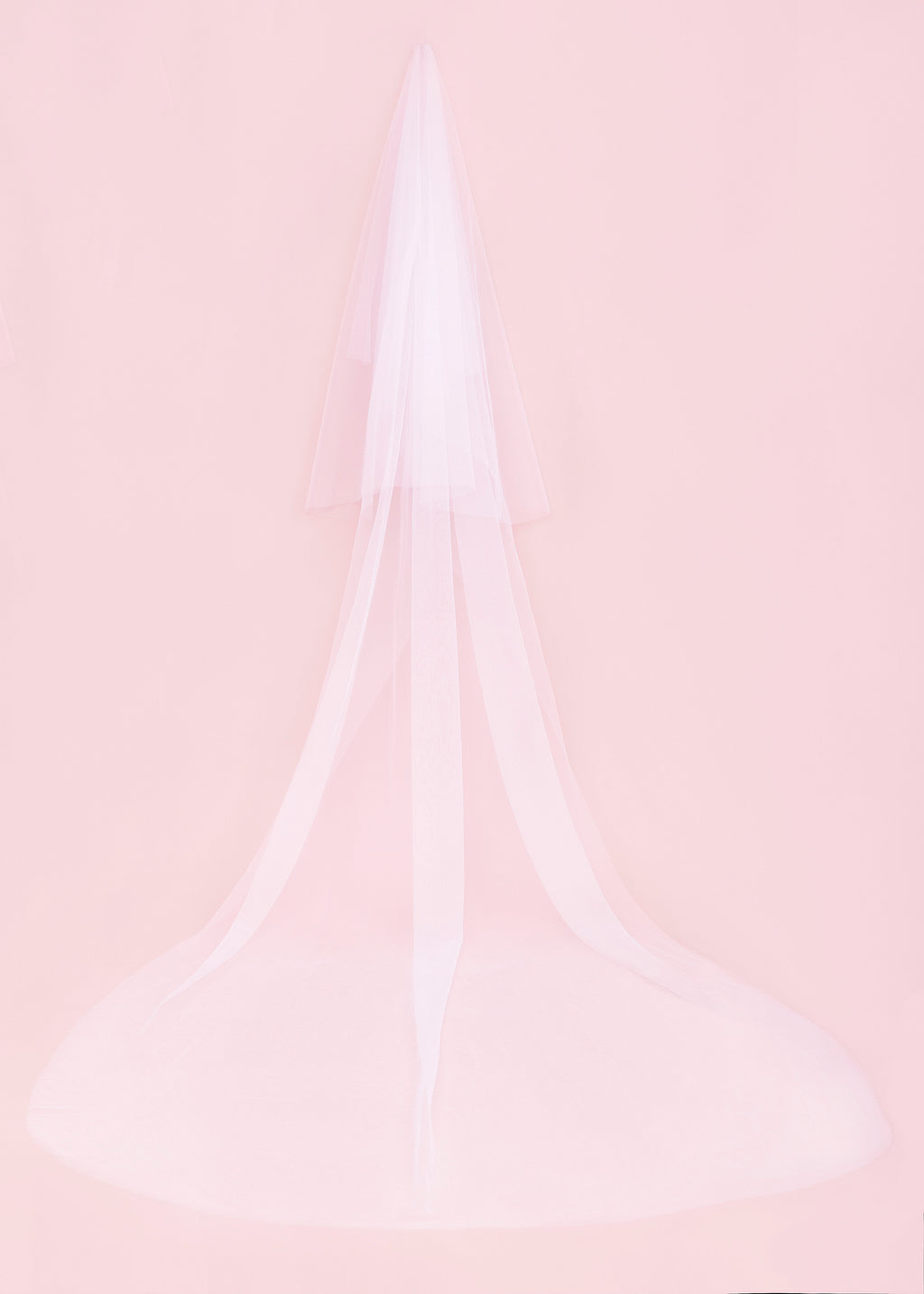 The Classic Silk Tulle Drop Wedding Veil Blusher 40in with Cathedral 120in
