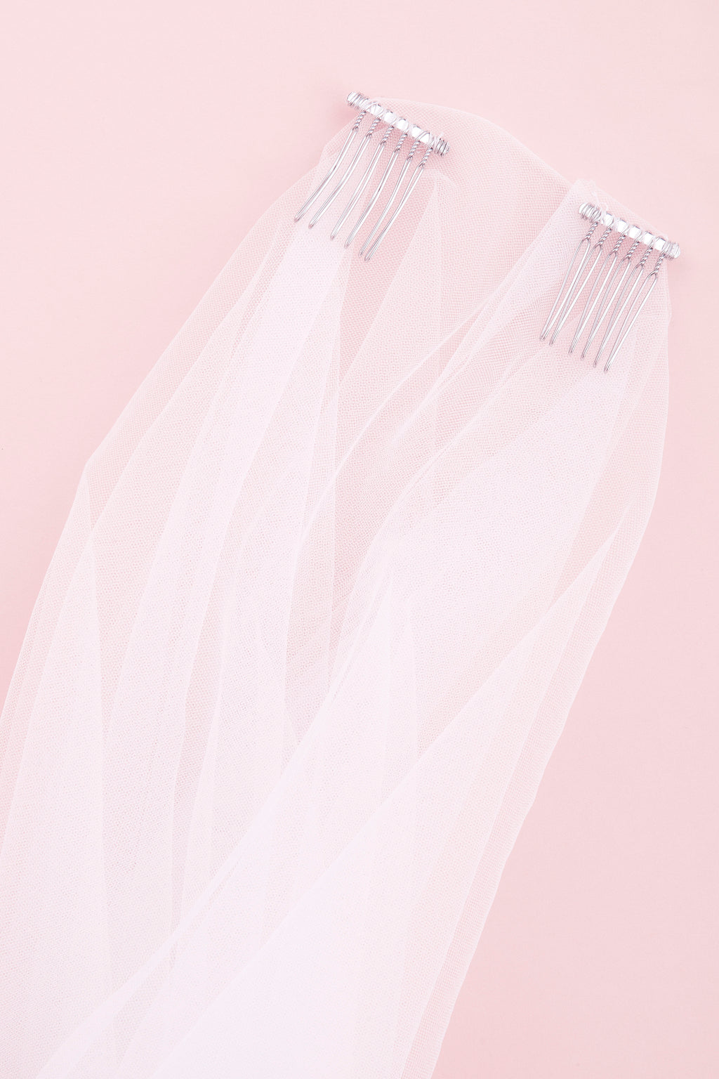 The Classic Silk Tulle Drop Wedding Veil Blusher 40in with Cathedral 120in