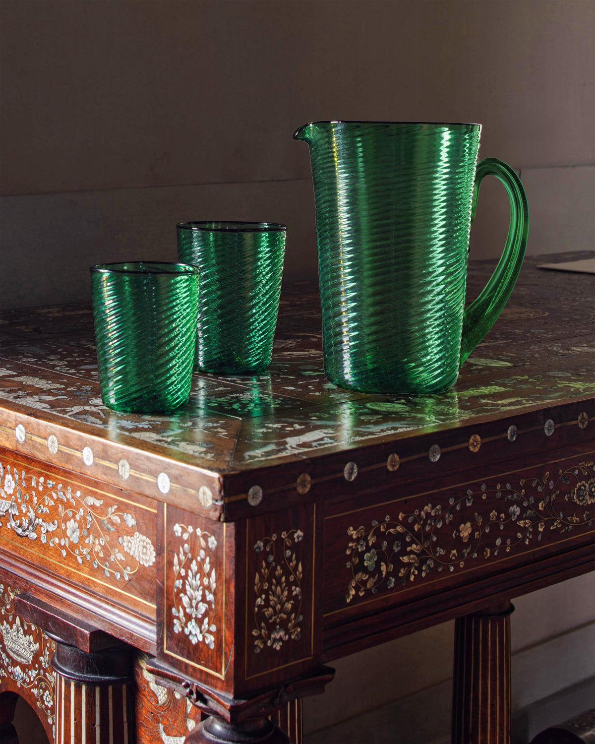 Venezia Water Glass, Green