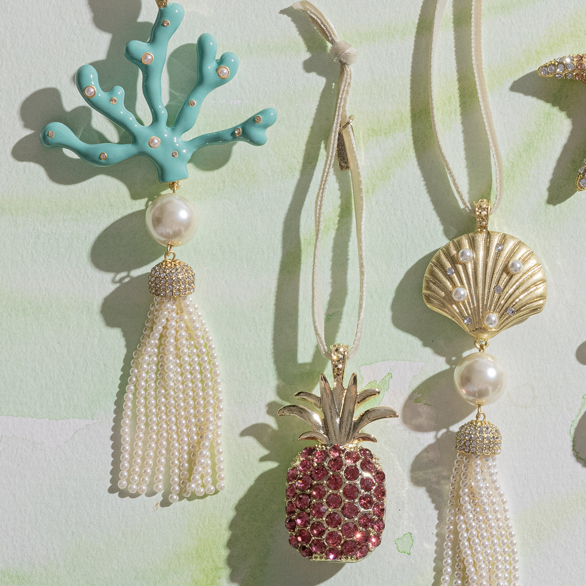 Coral Tassel Hanging Ornament in Turquoise