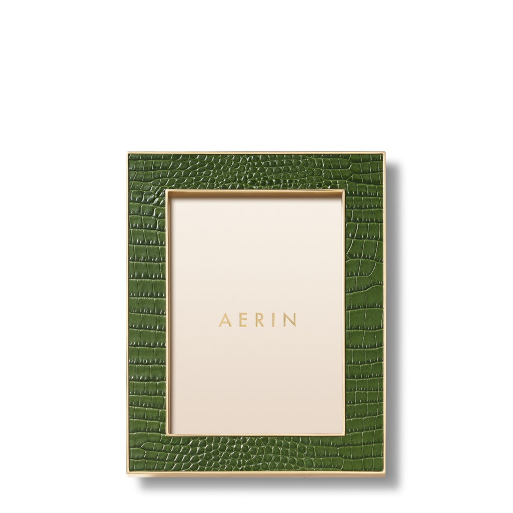 Classic Croc Leather Frame, Verde 5 X 7