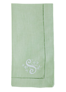 Monogram Dinner Napkin In Mint, Set of 4