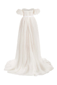 Venus White Dotted Tulle Gown