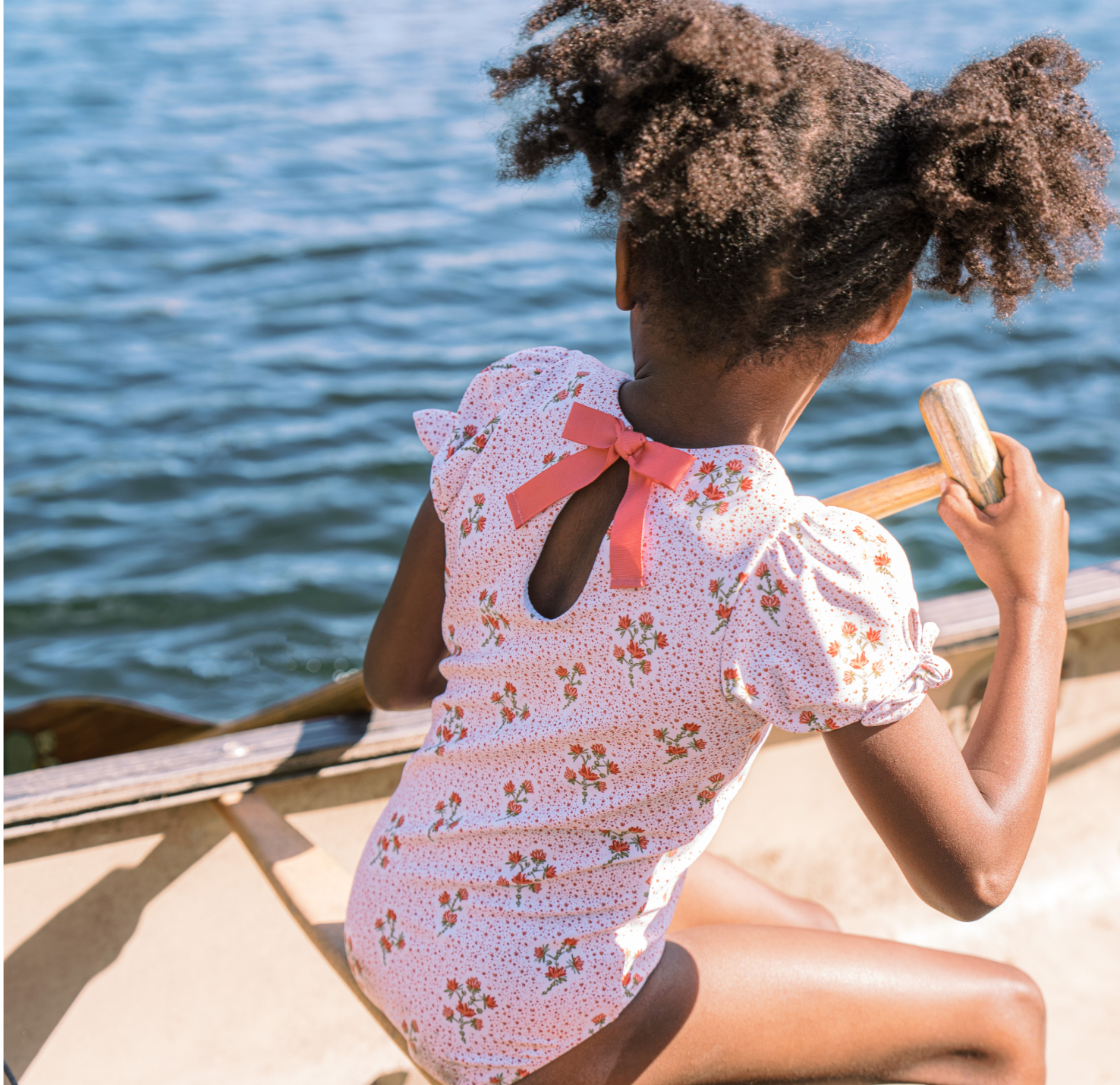 Girls Raspberry Red Puff Sleeve One Piece