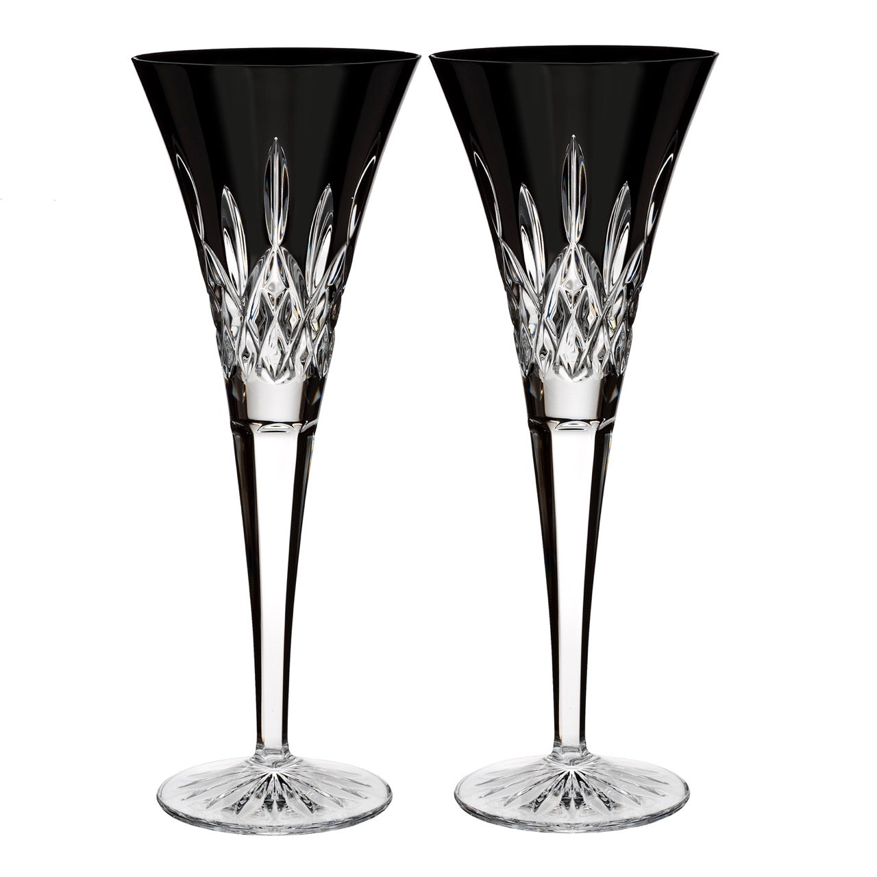 Lismore Black Flute 6 oz, Set of 2