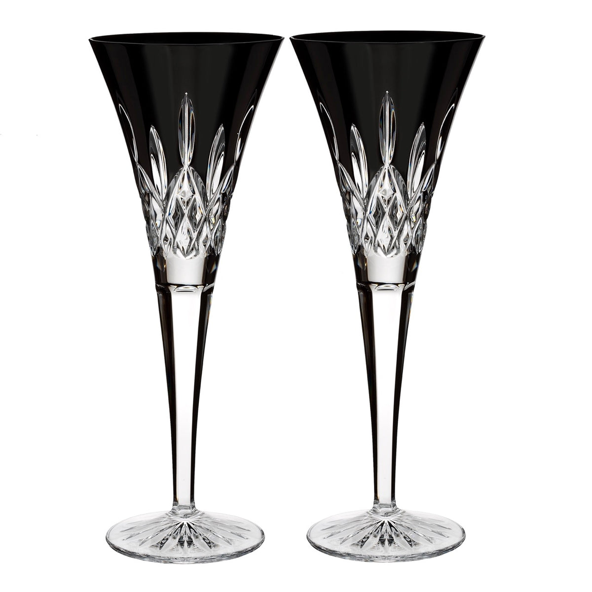 Lismore Black Flute 6 oz, Set of 2
