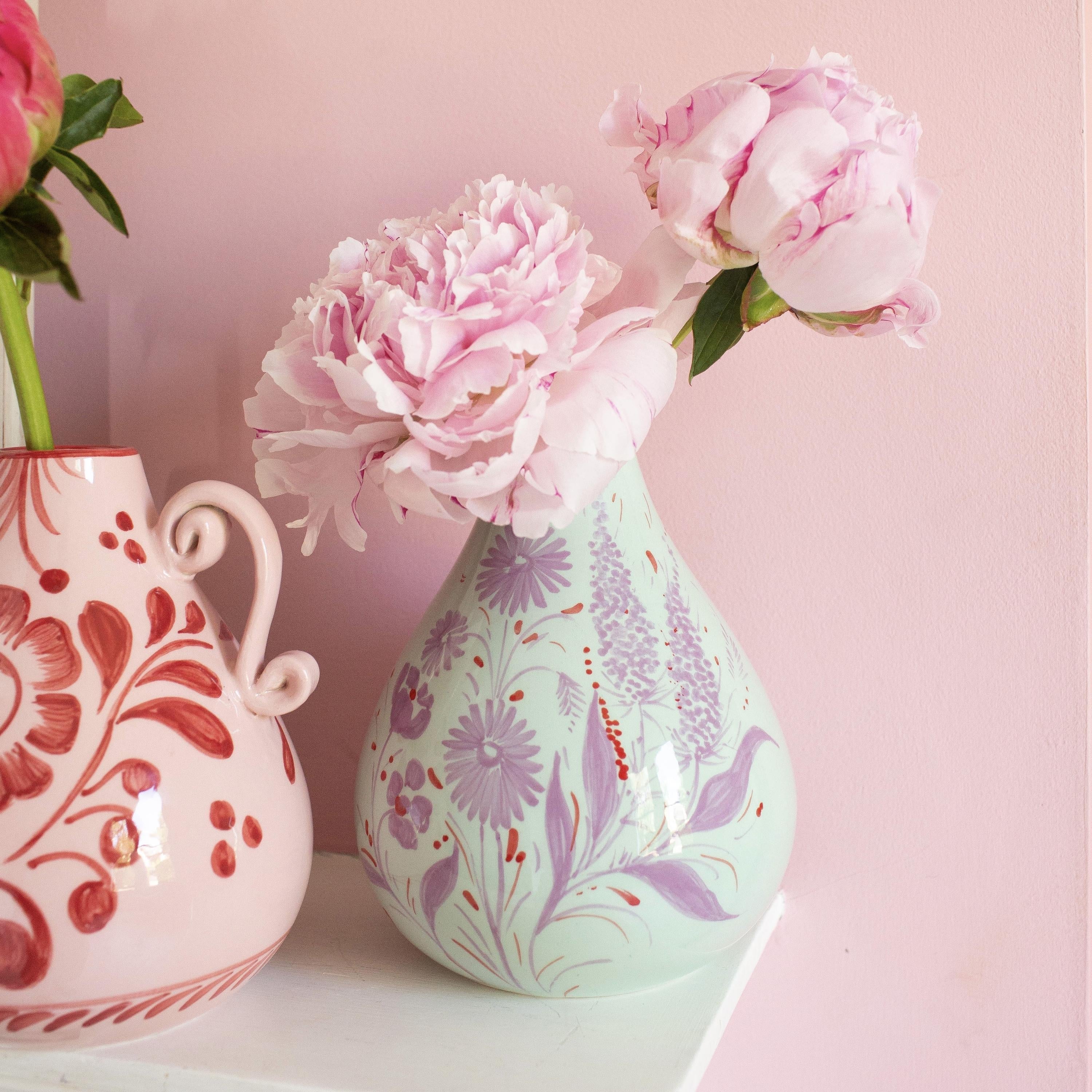 Drop it Like it's Hot Vase in Lilac & Mint Floral