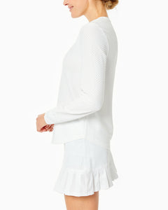 Palmetto Long Sleeve Top in White