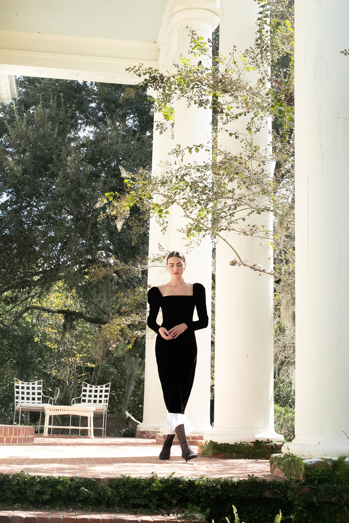 Rosalinda Dress in Black Velvet