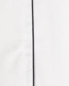 Men’s White Pajama Set with Navy Piping