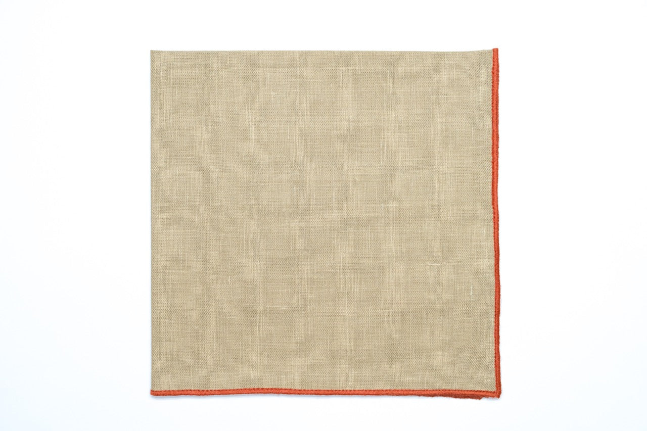 Vizon Napkin with Light Orange Small Trim, Set of 4