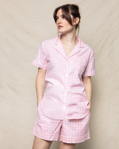 Women’s Pink Gingham Short Set
