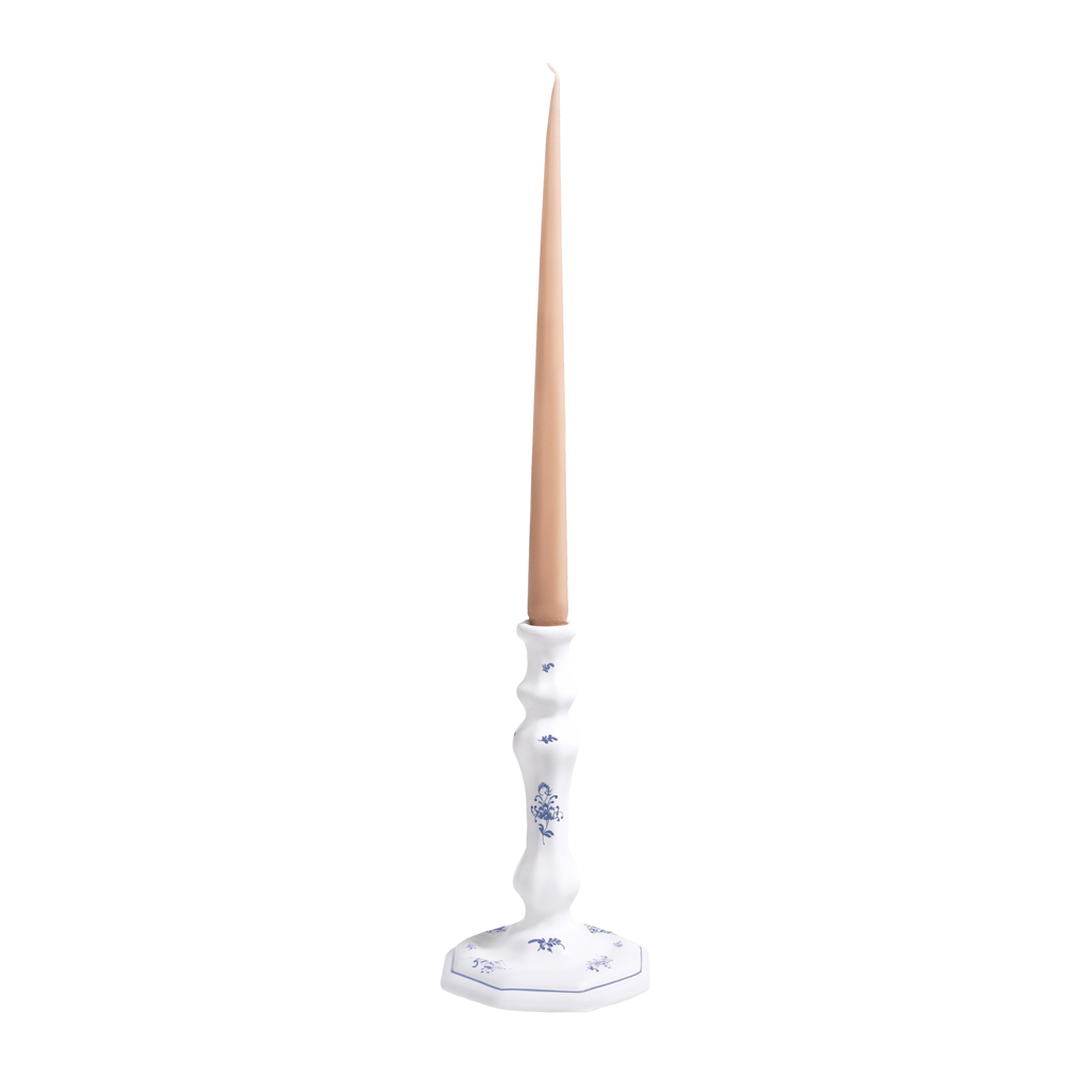 Brindille Octagonal Candlestick, Bleu Moustiers