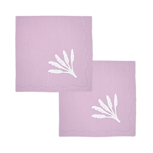 Banana Palm Dinner Napkins in Lilac, Set of 2