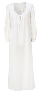 Bast Long Pearl Silk Cotton Sleep Shirt