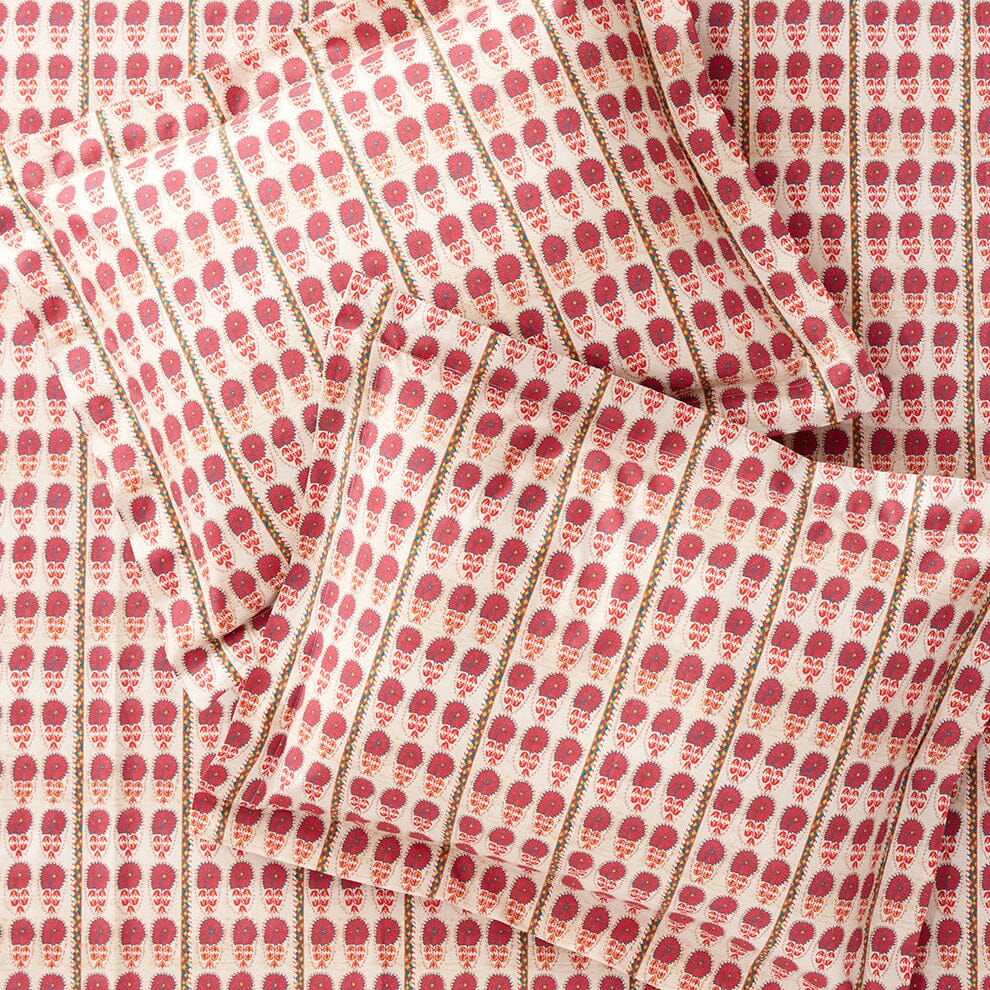 Fuchsia Daisy Suzani Sheet Set Bedding Portugal 
