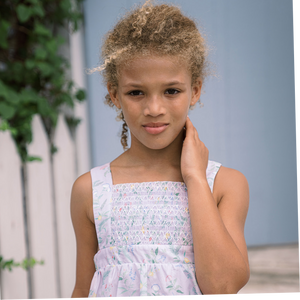 Girls Bay Lavender Smocked Bib Dress