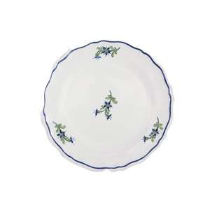 Les Bleuets Round Petite Plate in Bleu Égyptien in Vert