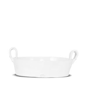Ceramic Basket Bowl in White