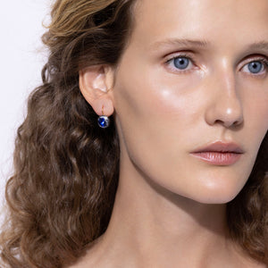 Catherine Button Earrings in Indigo