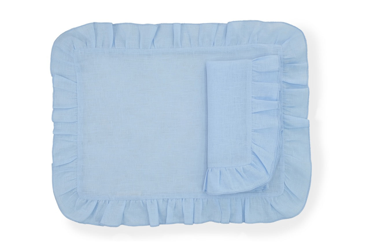 Ruffles Mavi Napkin and Placemat, Set of 2