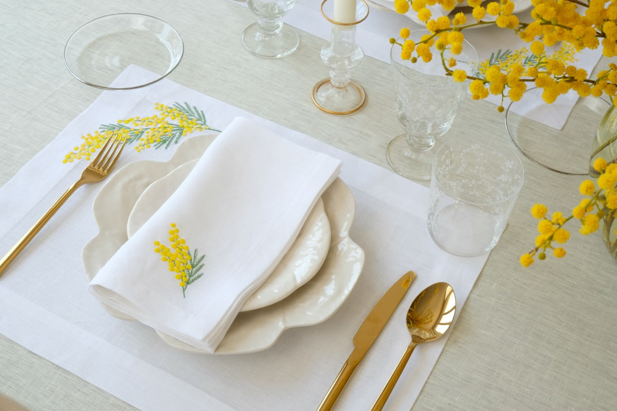 Mimosa Napkin and Placemat, Set of 2
