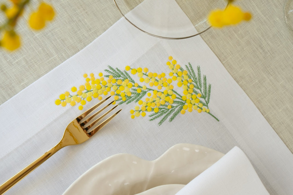 Mimosa Napkin and Placemat, Set of 2
