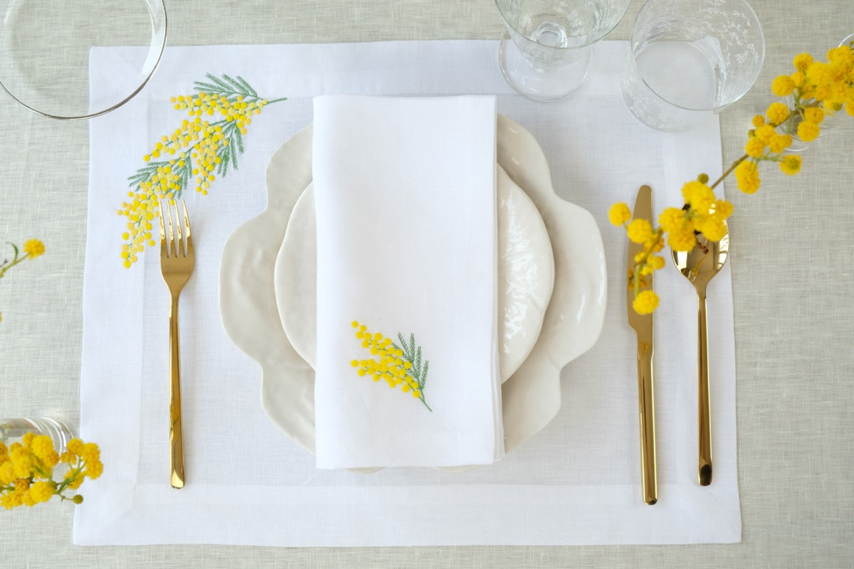 Mimosa Napkin and Placemat, Set of 2