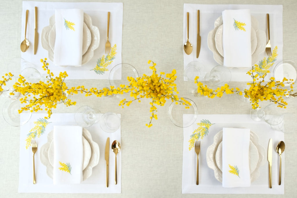 Mimosa Napkin and Placemat, Set of 2