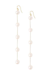 White Pearl Duster Earrings