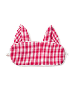 Children’s Red Mini-Gingham Kitty Sleep Mask