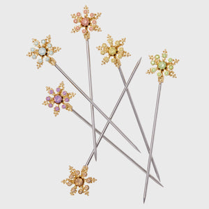 Snowflake Cocktail Picks in Pastel