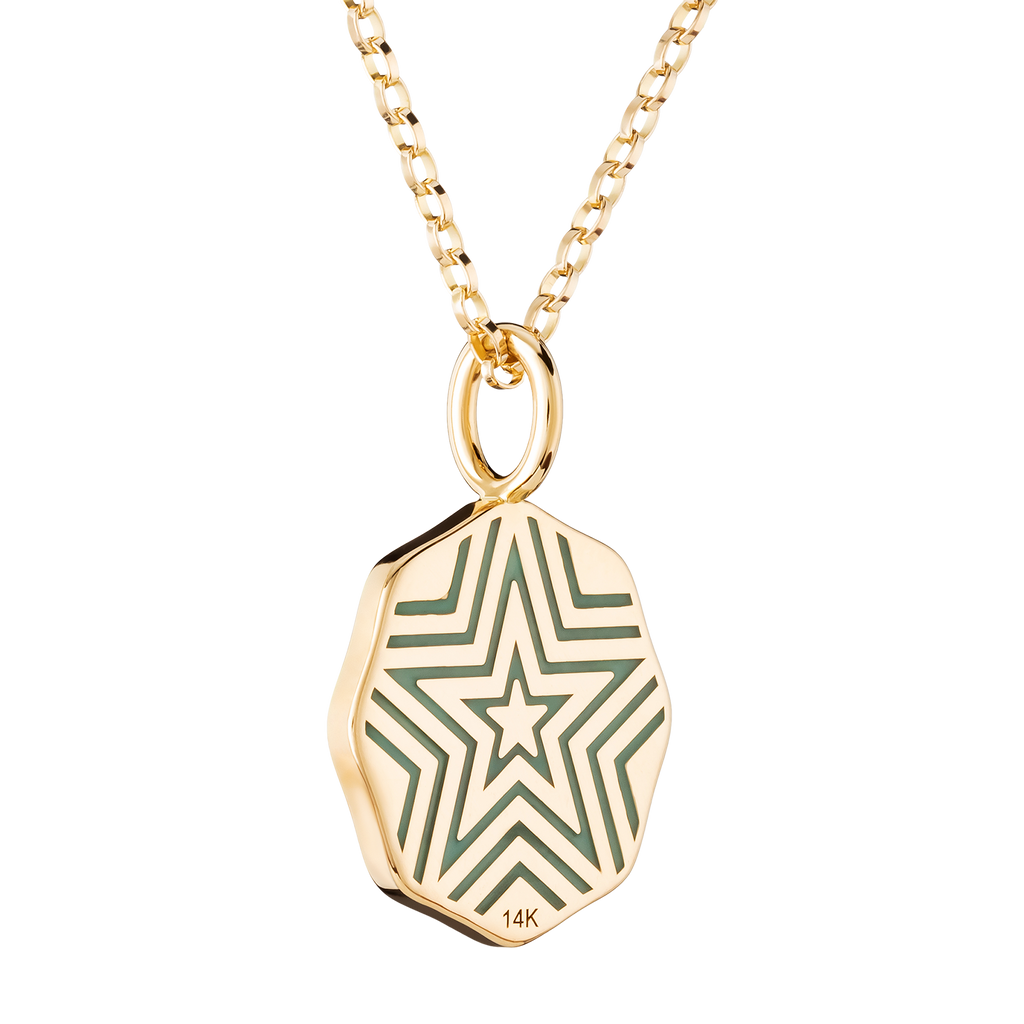 Mini Porte Bonheur Necklace with Diamond Halo