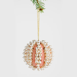 Pearl and Velvet Ball Ornament