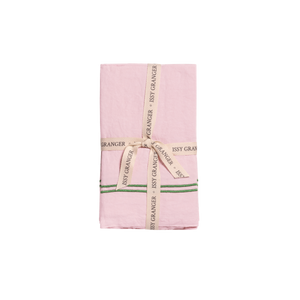 Double Piped Linen Napkins in Pink, Set of Four