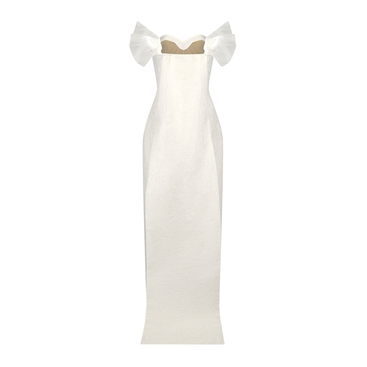 Colette Dress in White Floral Brocade