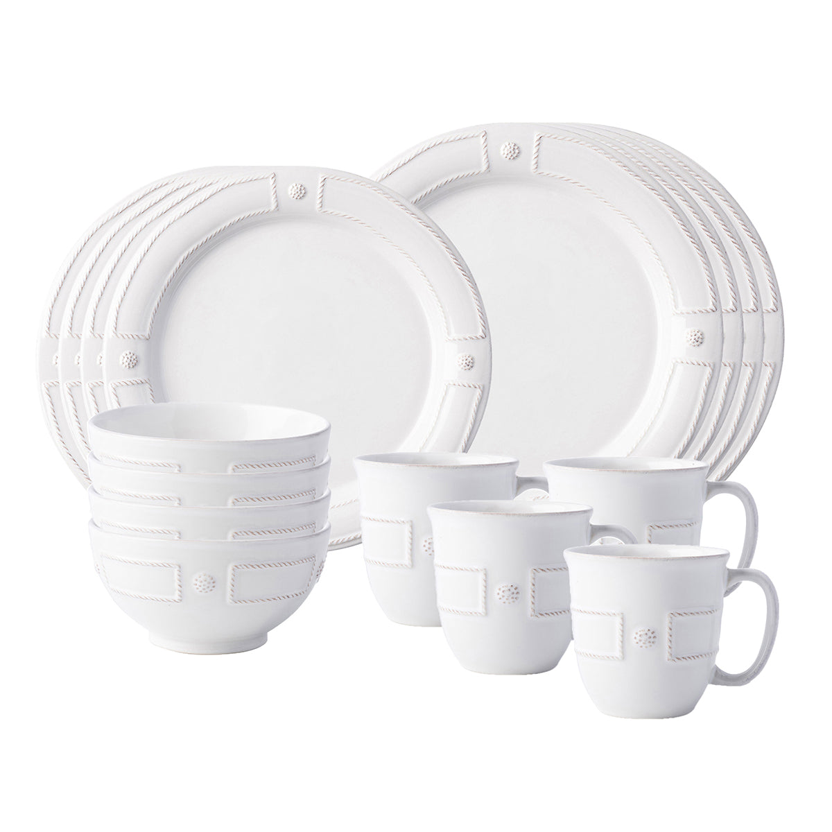 French Panel Whitewash 16 pc Set