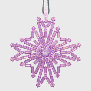 Baguette Snowflake Hanging Ornaments Boxed Set in Sherbet