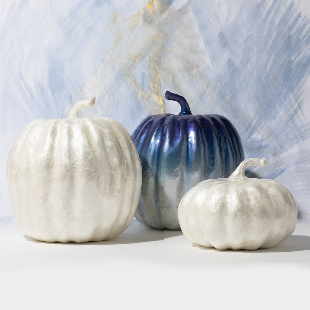Large Capiz Pumpkin in Pearl