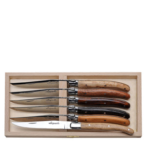 Knives in Assorted Wood, Set of 6