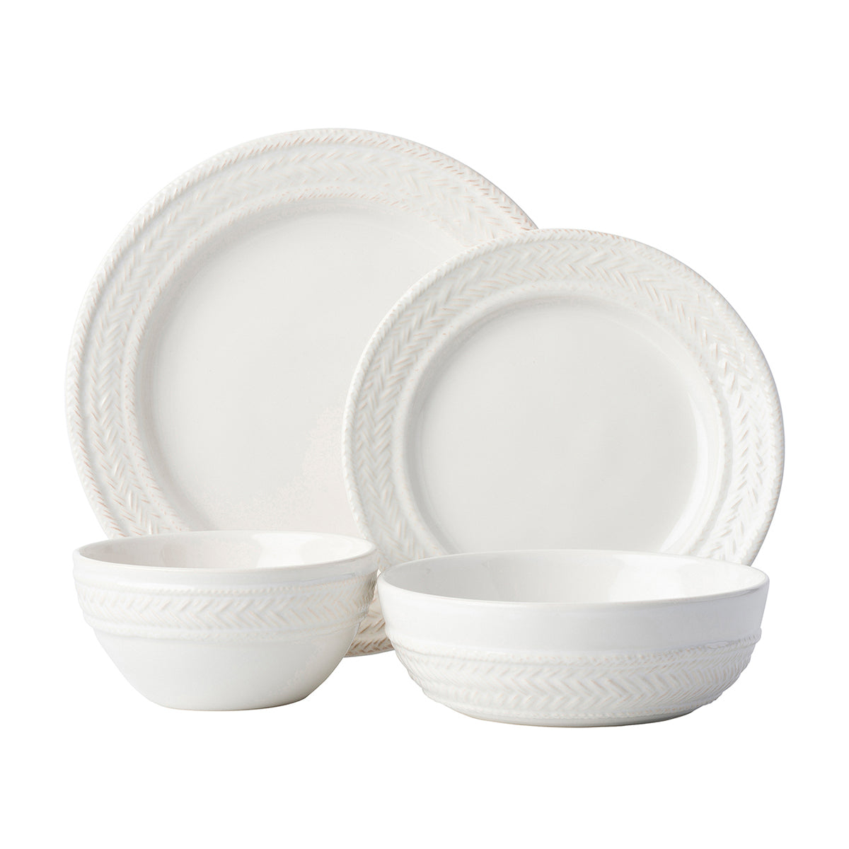 Le Panier Whitewash 4pc Place Setting