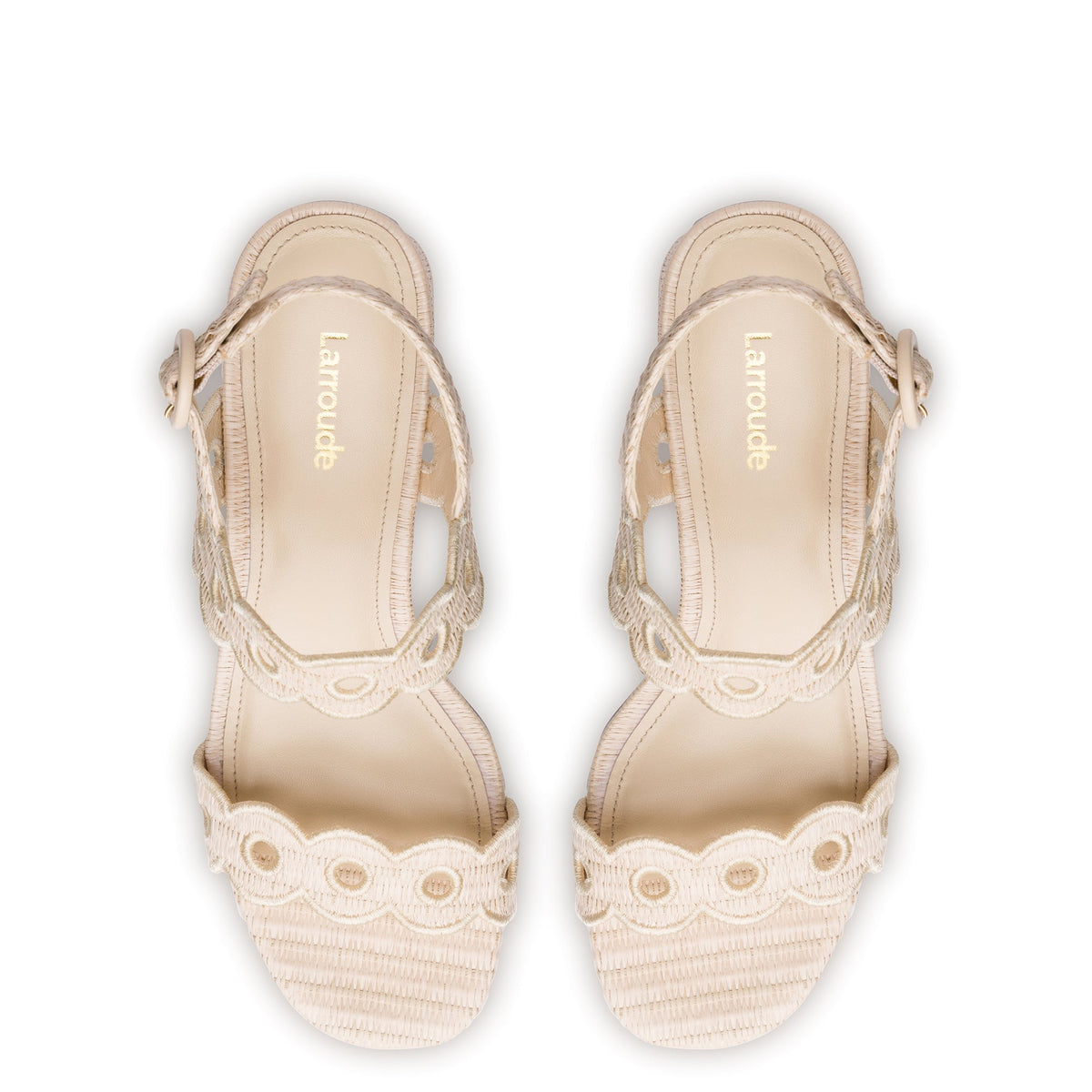 Florence Broderie Sandal In Natural Raffia