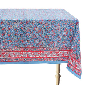 Kalamkari Tablecloth in Light Blue