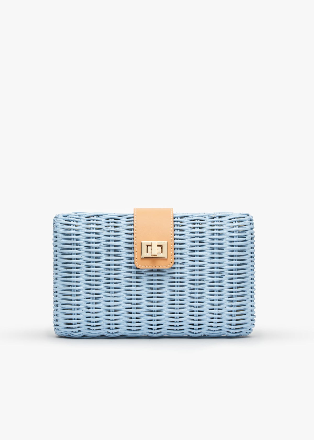 Lou Wicker Straw Clutch Bag