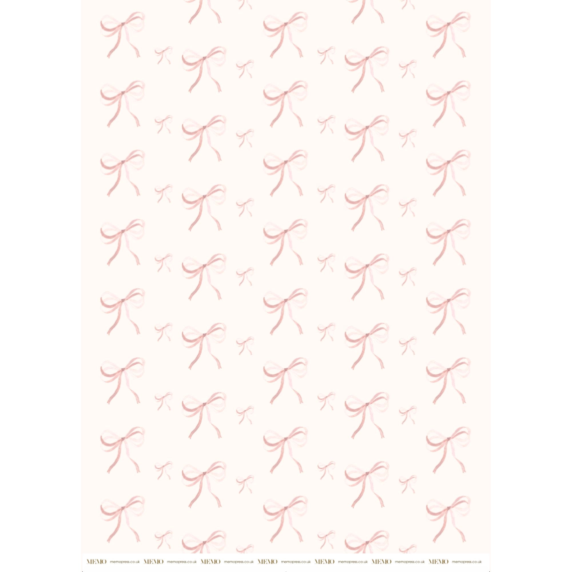 Shell Pink Bow Wrapping Paper